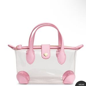 STONEY CLOVER LANE Clear/Pink Micro Pouchette Clear Handbag Purse  NWT